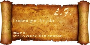 Lemberger Frida névjegykártya